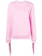 Msgm Fringe Detail Sweatshirt - Pink
