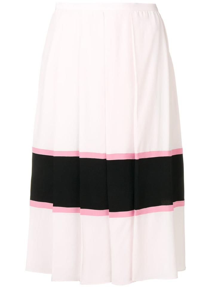 Marni Pleated Stripe Skirt - Pink