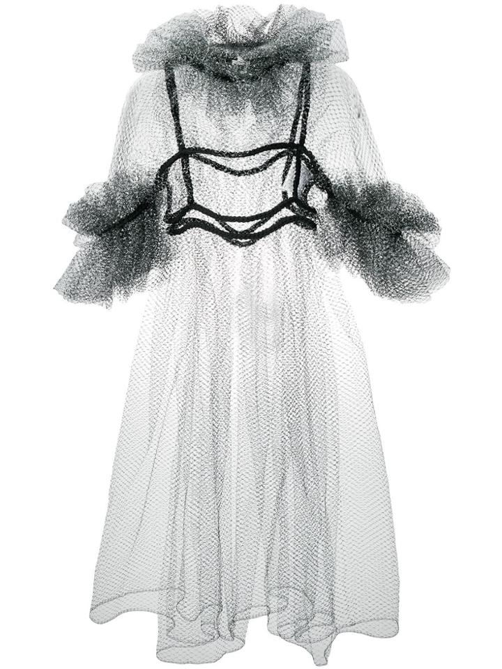 Comme Des Garçons Noir Kei Ninomiya Tulle Mesh Dress - Silver