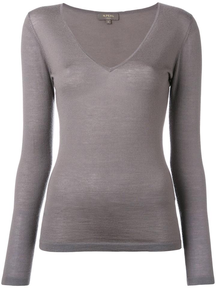 N.peal - Cashmere Superfine V-neck Jumper - Women - Cashmere - Xs, Nude/neutrals, Cashmere
