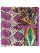 Etro Ikat Print Scarf, Women's, Pink/purple, Linen/flax/silk