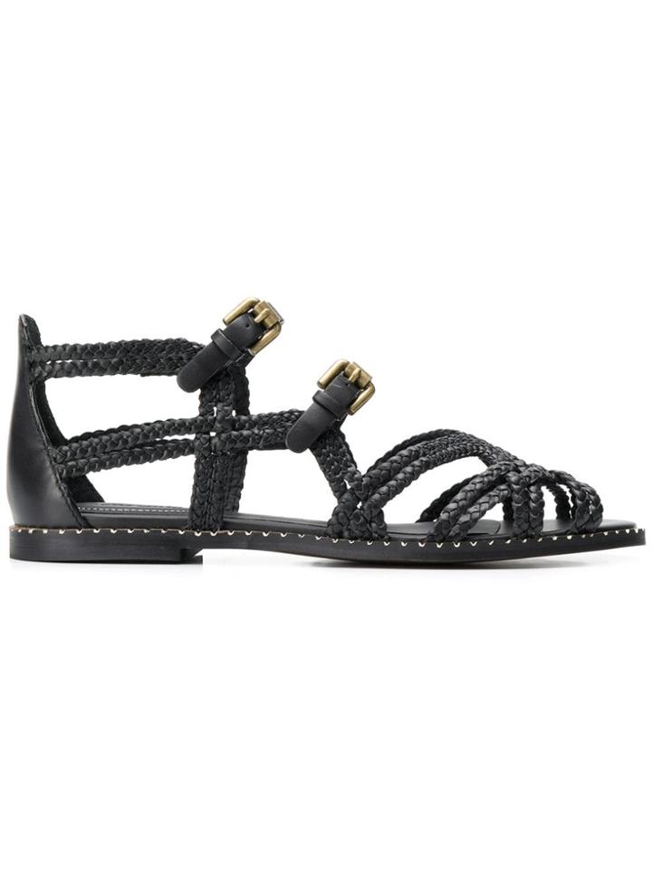 See By Chloé Woven Strappy Sandals - Black