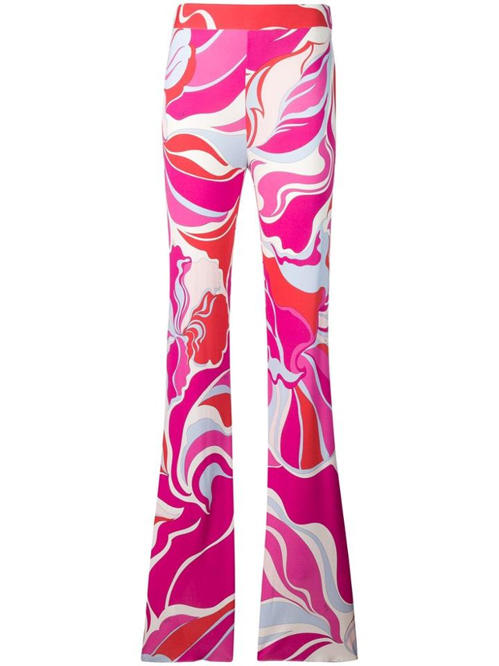 Emilio Pucci Rivera Print Flared Trousers - Pink