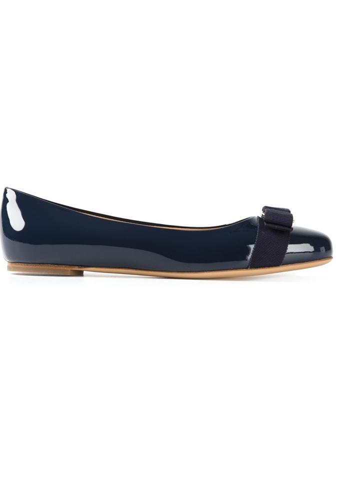 Salvatore Ferragamo Varina Ballerinas, Women's, Size: 35.5, Blue, Leather/patent Leather