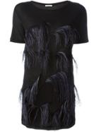 Nina Ricci Feather-embellished Top - Black