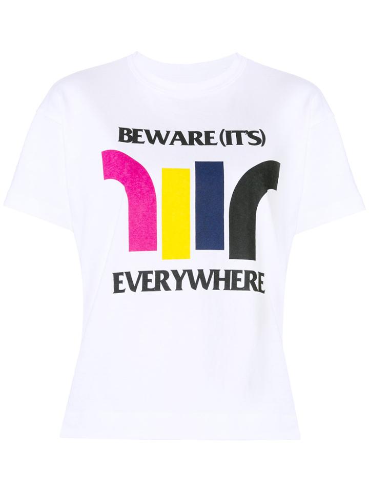 Sacai Beware (it's) Everywhere Print T-shirt - White
