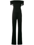 Galvan Off-shoulder Tassel Jumpsuit - Black