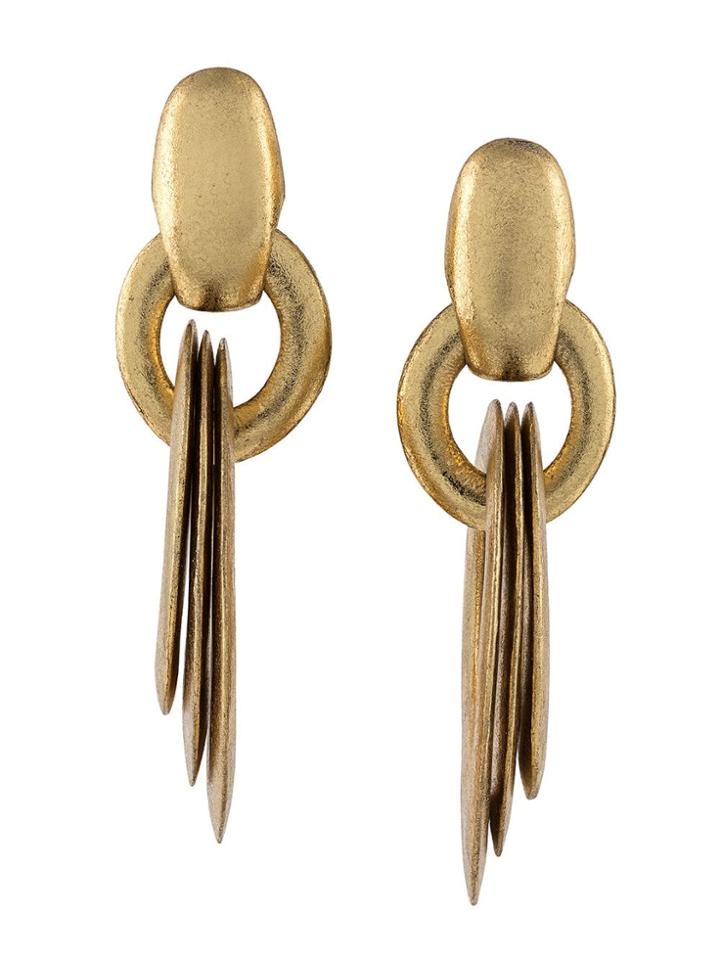 Monies Circular Maxi Drop Earrings - Metallic