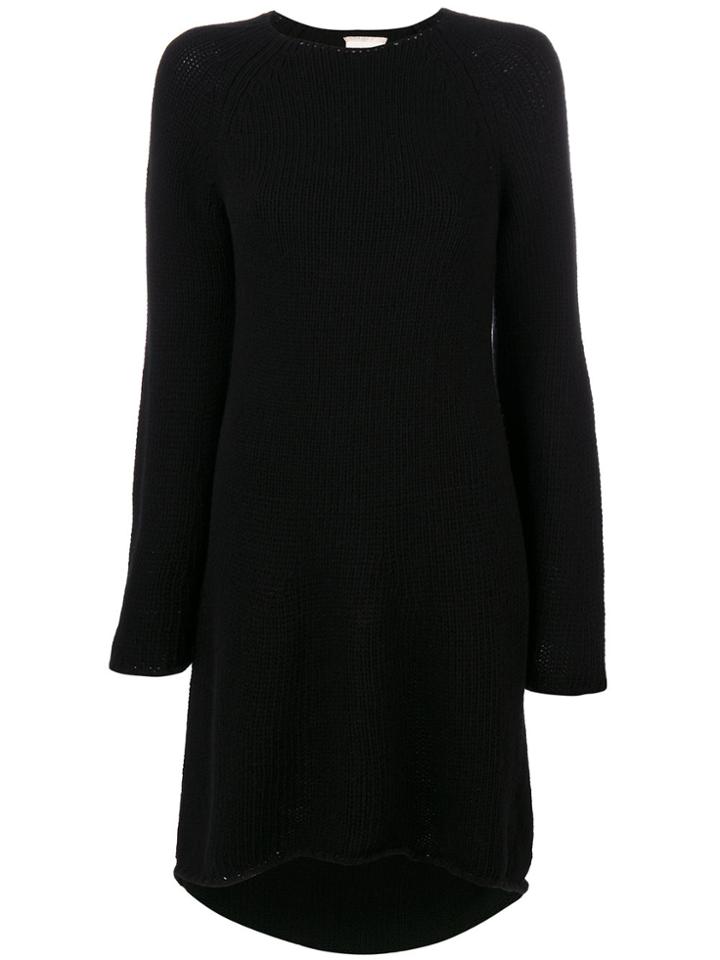 Fine Edge Oversized Sweater Dress - Black