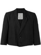 Yohji Yamamoto Vintage Striped Cropped Blazer, Men's, Size: Medium, Black