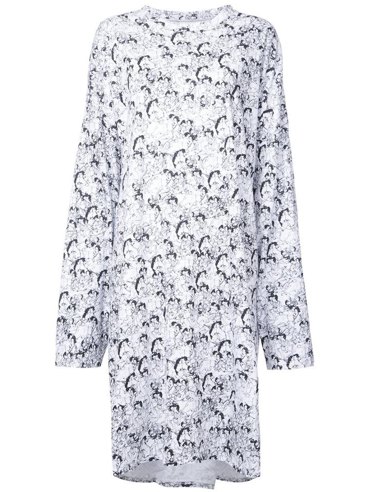 Ikumi Oversized Long Sleeve Dress, Women's, Size: Large, White, Cotton