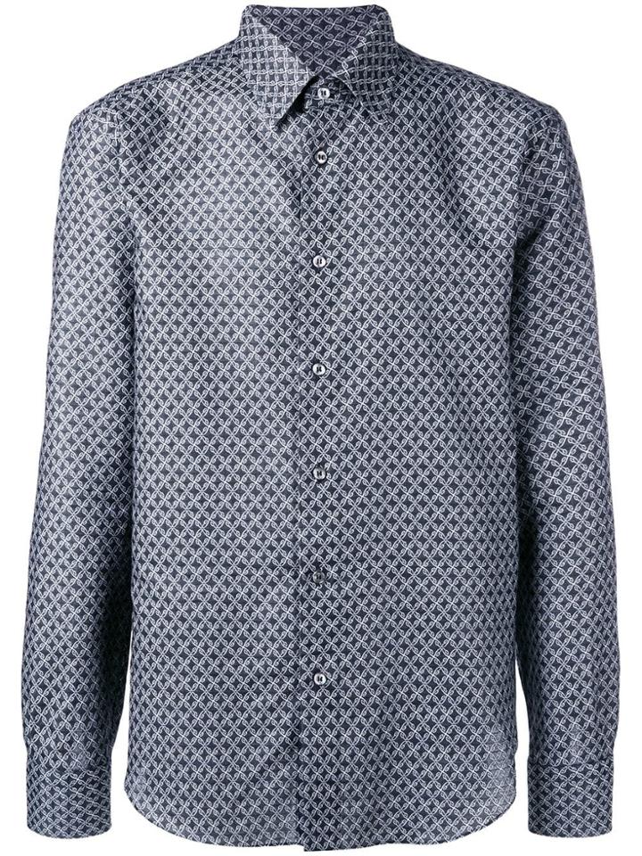 Brioni Floral Pattern Shirt - Blue