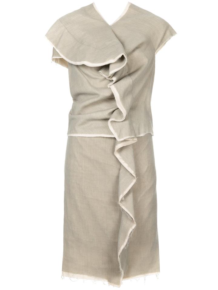 Comme Des Garçons Vintage Ruffle Layered Suit Ensemble - Brown