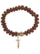 Loree Rodkin Carved Wood Beaded Diamond Bracelet, Women's, Brown