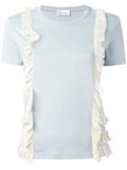 Red Valentino Frill Detail T-shirt, Women's, Size: Small, Green, Cotton