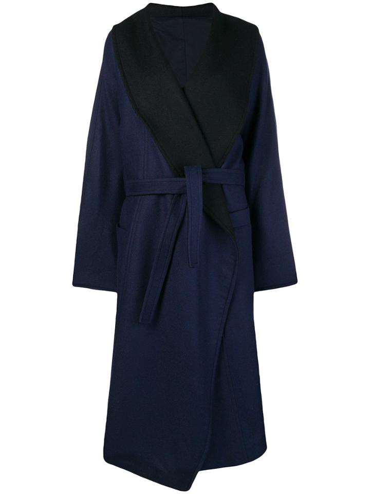 Nehera Oversize Belted Coat - Blue