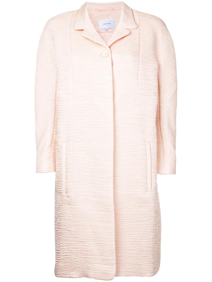 Carven Textured Midi Coat - Pink & Purple