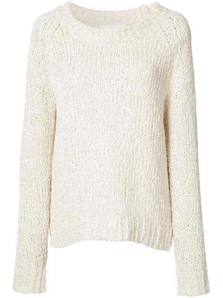 Co Classic Slouch Jumper, Women's, Size: Xs, White, Cotton/linen/flax/nylon