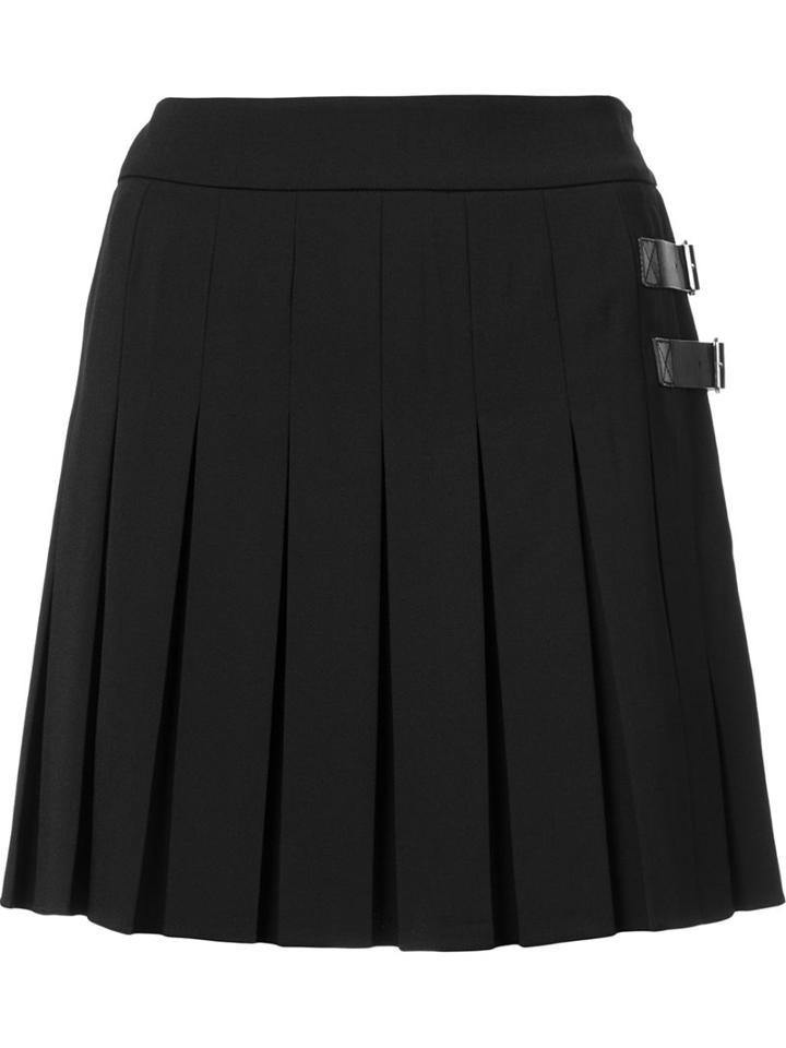 Vera Wang Pleated Mini Skirt, Women's, Size: 8, Black, Elastodiene/polyester/virgin Wool