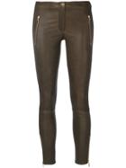 Arma Skinny Leather Trousers - Green