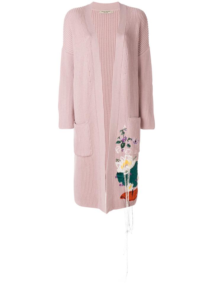 Piccione. Piccione Embroidered Cardigan - Pink & Purple