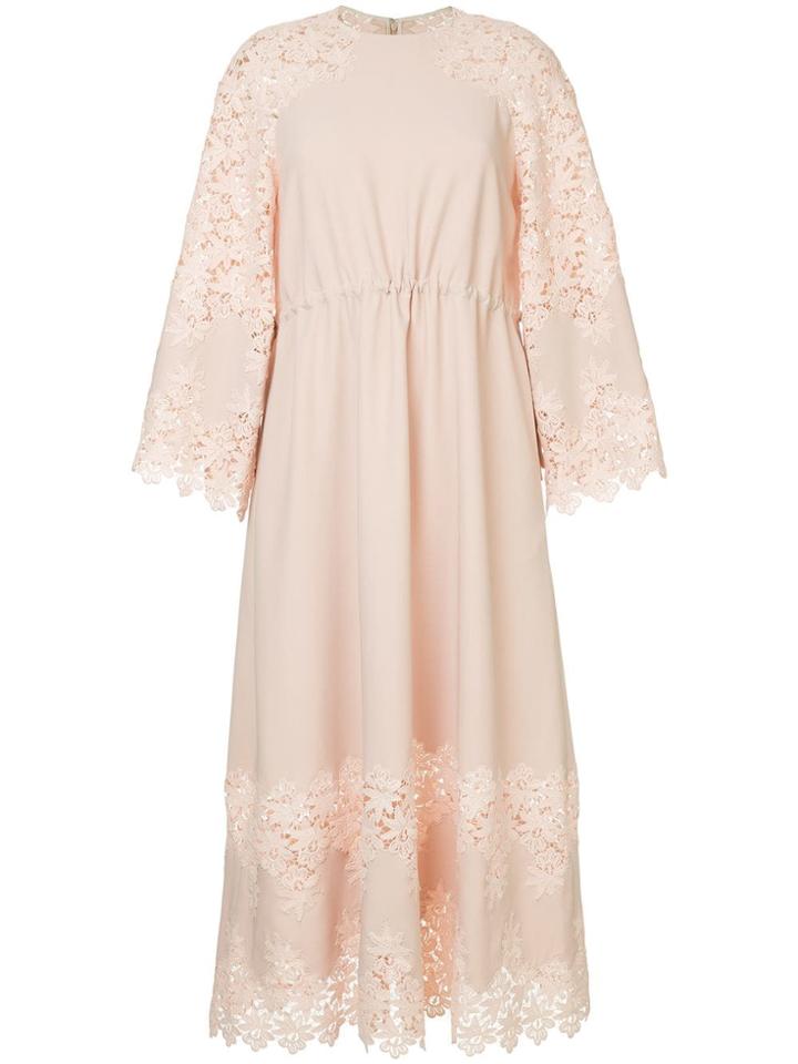 Huishan Zhang Floral Lace Midi Dress - Pink