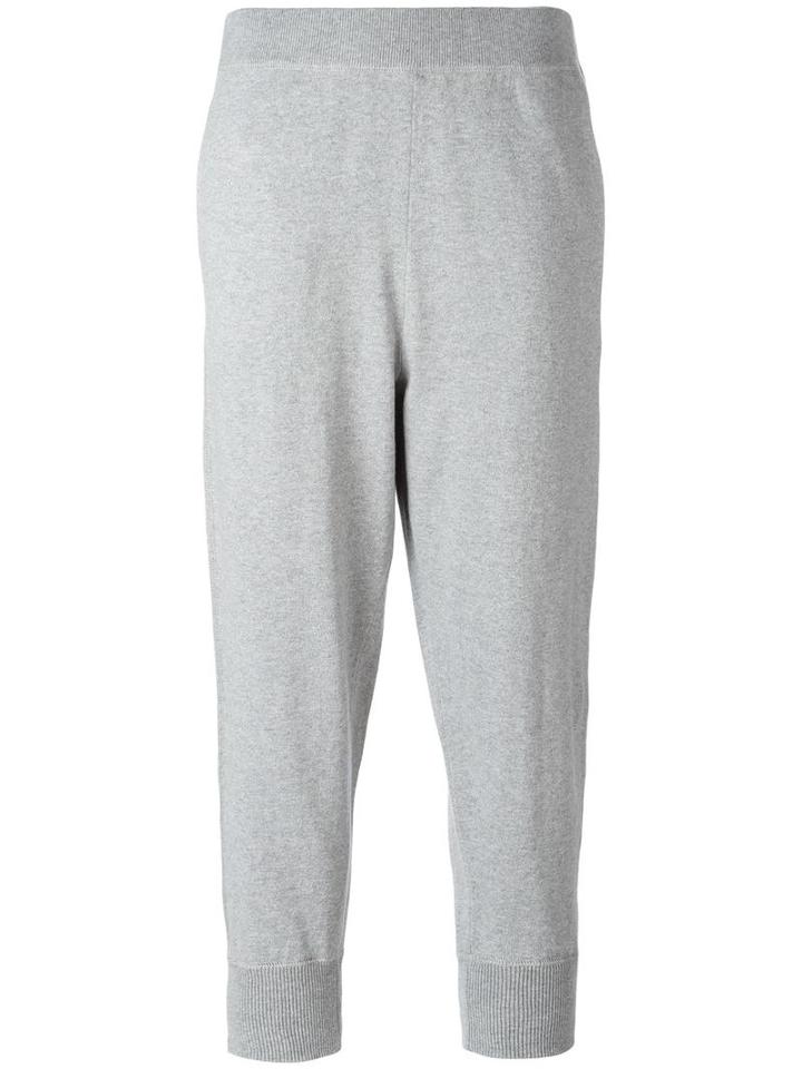Vince Cropped Joggers, Women's, Size: Large, Grey, Cotton/nylon/spandex/elastane