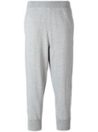 Vince Cropped Joggers, Women's, Size: Large, Grey, Cotton/nylon/spandex/elastane