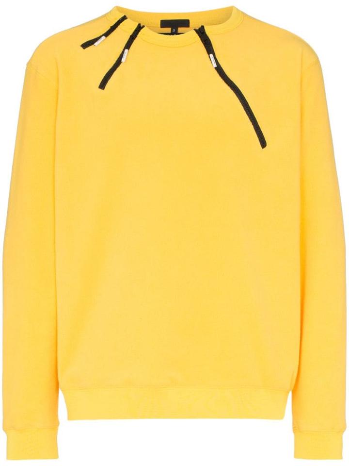 99% Is Neck Zip Jumper - Yellow