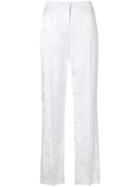 Emilio Pucci Jacquard Wide Leg Tailored Track Pants - White