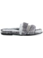 Kendall+kylie Metallic Strap Slides - Grey