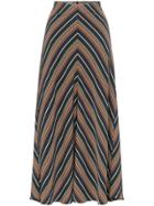 Beaufille Serra Chevron Stripe Skirt - Green