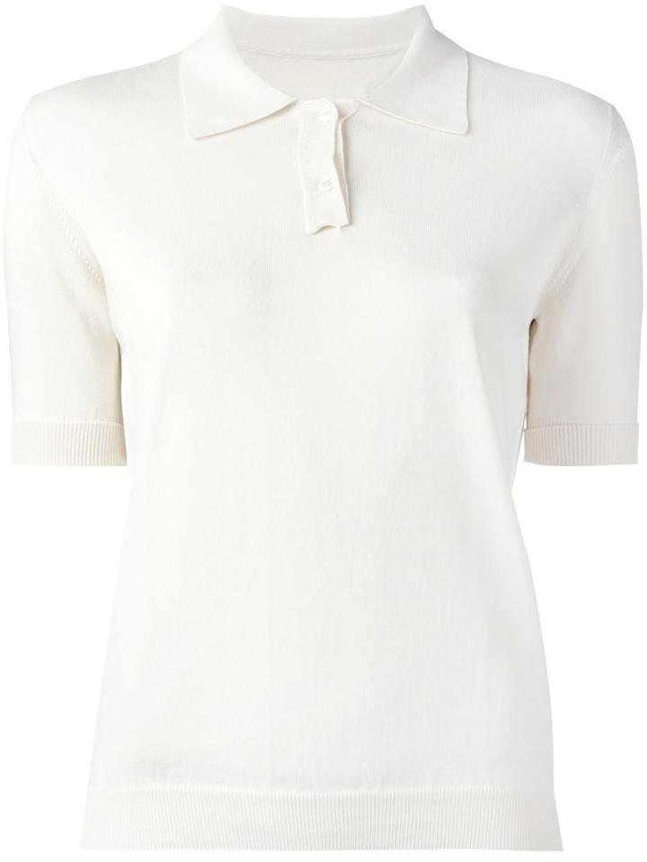 Maison Margiela Knitted Polo Shirt, Women's, Size: Medium, Nude/neutrals, Cotton