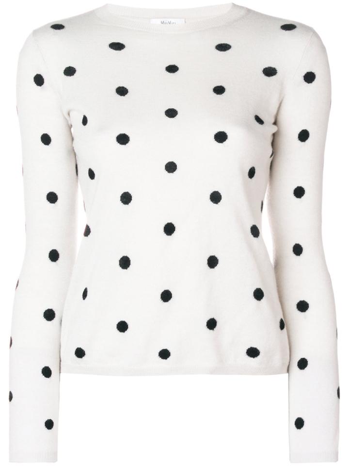 Max Mara Polka Dot Sweater - White