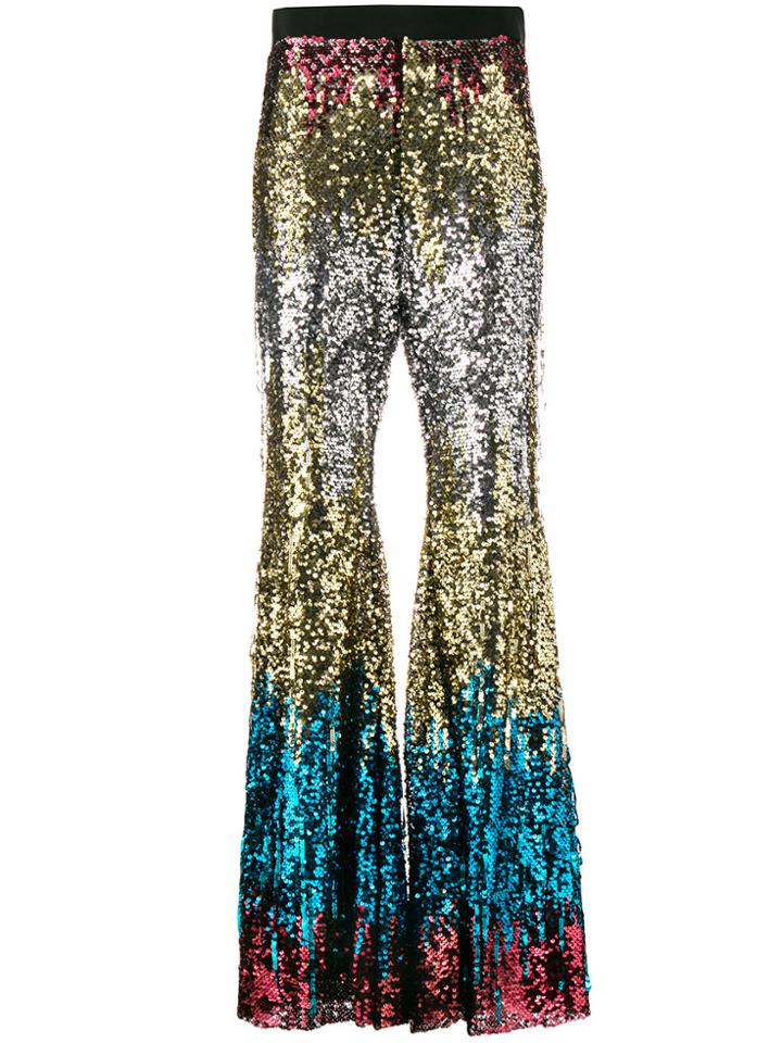 Amen Flared Sequin Trousers - Metallic