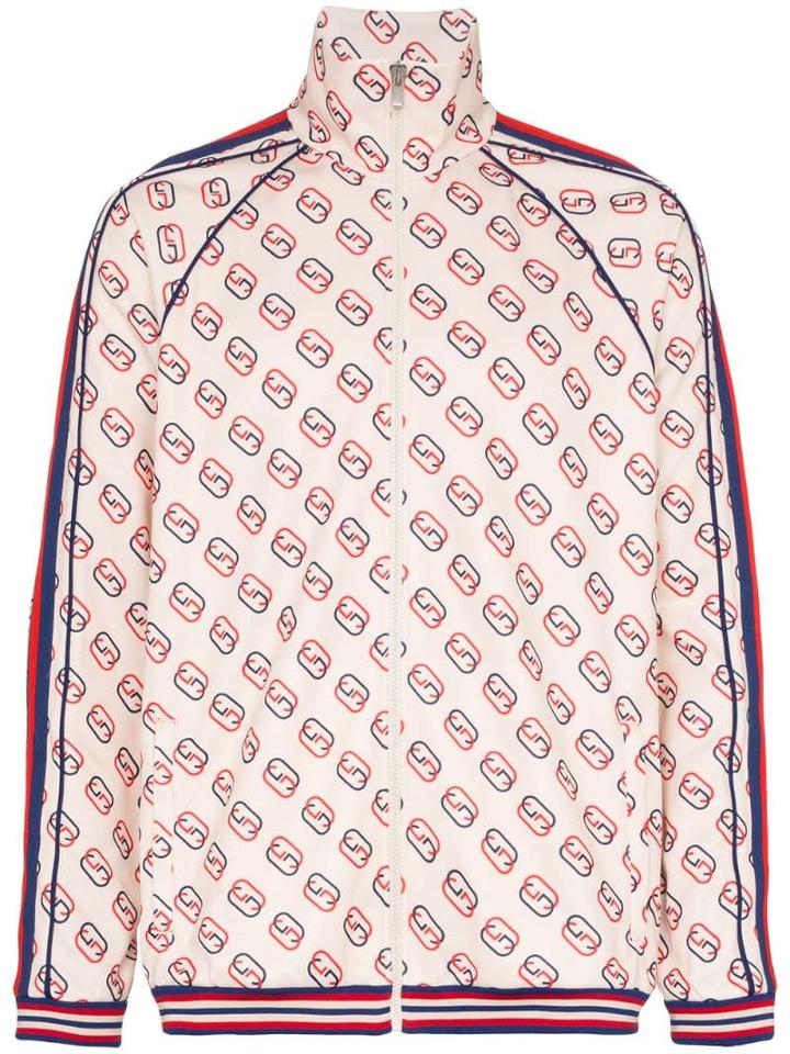 Gucci Gg Logo Print Sport Jacket - Neutrals
