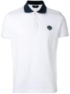 Fendi Contrast Collar Polo Shirt, Men's, Size: 46, White, Cotton
