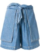 Christian Wijnants Loose Panelled Jean Shorts - Blue