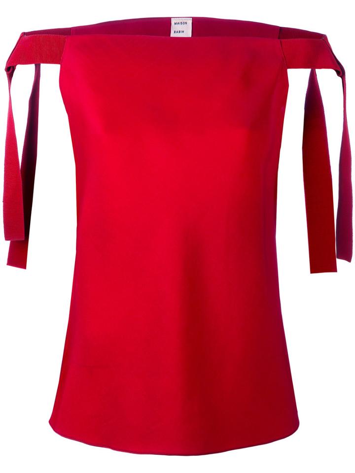 Maison Rabih Kayrouz - Off Shoulder Top - Women - Silk/cotton/viscose - 36, Red, Silk/cotton/viscose