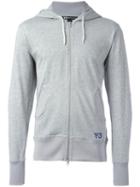 Y-3 Zipped Hoodie, Men's, Size: Large, Grey, Cotton