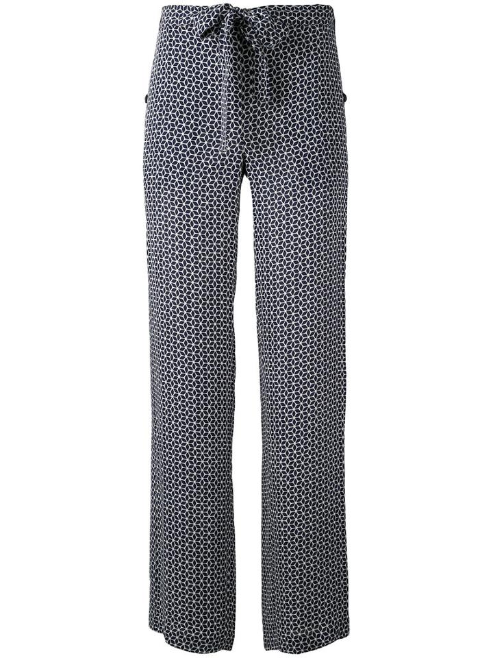 Theory - Tile Print Trousers - Women - Silk/polyester/spandex/elastane - 8, Blue, Silk/polyester/spandex/elastane