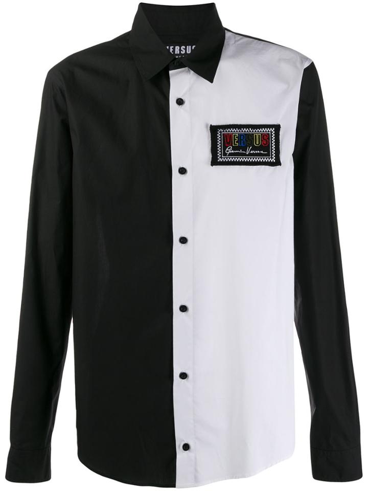 Versus Two Tone Long Sleeve Shirt - Black