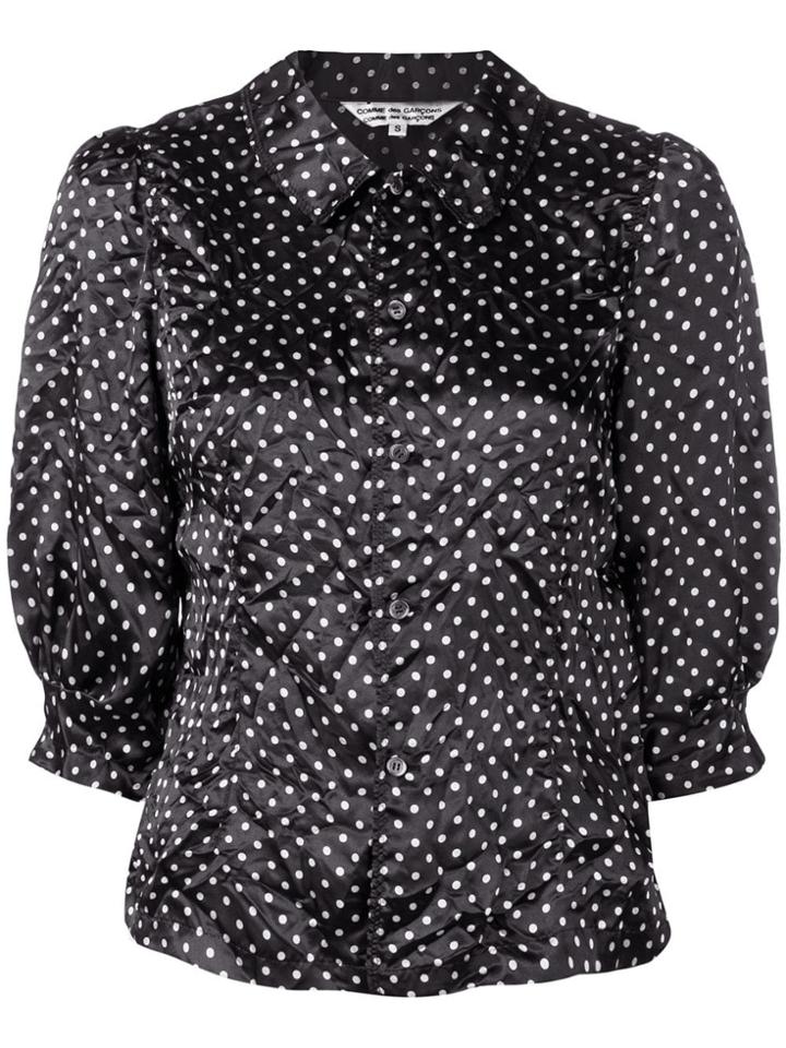 Comme Des Garçons Comme Des Garçons Polka Dot Print Shirt - Black