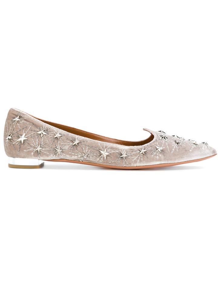 Aquazzura Cosmic Star Ballerinas - Grey