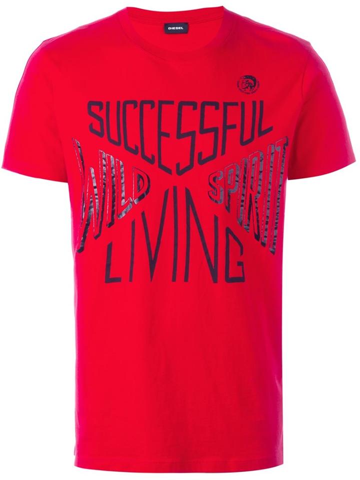 Diesel 't-diego' T-shirt, Men's, Size: Large, Red, Cotton