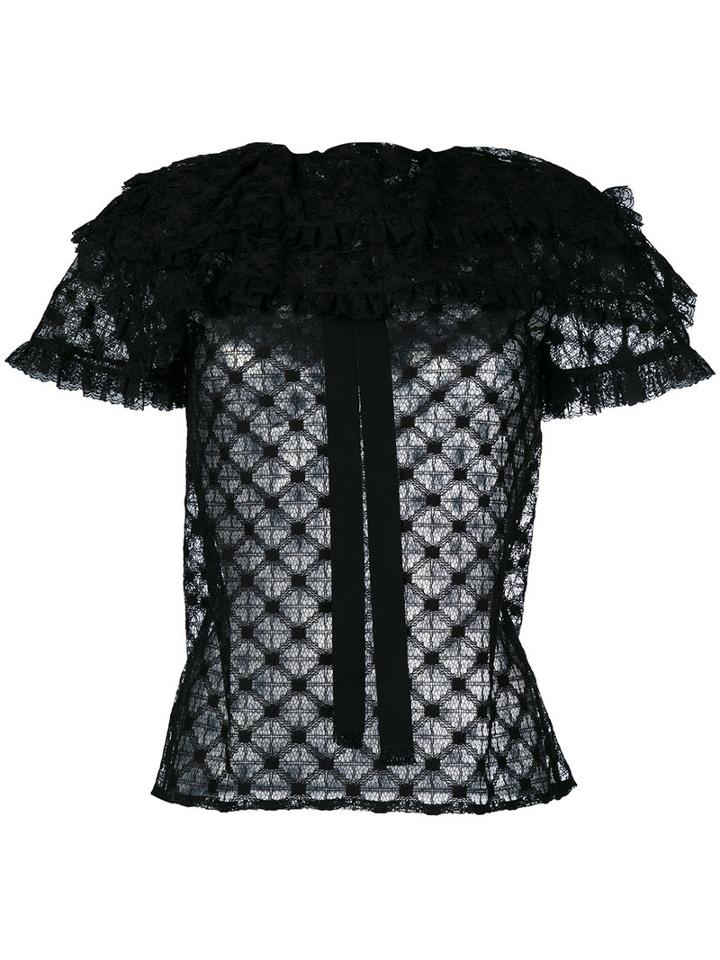 Philosophy Di Lorenzo Serafini - Lace Detail Shirt - Women - Cotton/polyamide/viscose - 44, Black, Cotton/polyamide/viscose