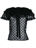 Philosophy Di Lorenzo Serafini - Lace Detail Shirt - Women - Cotton/polyamide/viscose - 44, Black, Cotton/polyamide/viscose