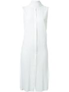 Strateas Carlucci Longline Split Shirt, Women's, Size: Small, White, Silk