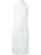 Strateas Carlucci Longline Split Shirt, Women's, Size: Small, White, Silk