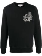 Alexander Mcqueen Skull Embroidery Sweatshirt - Black